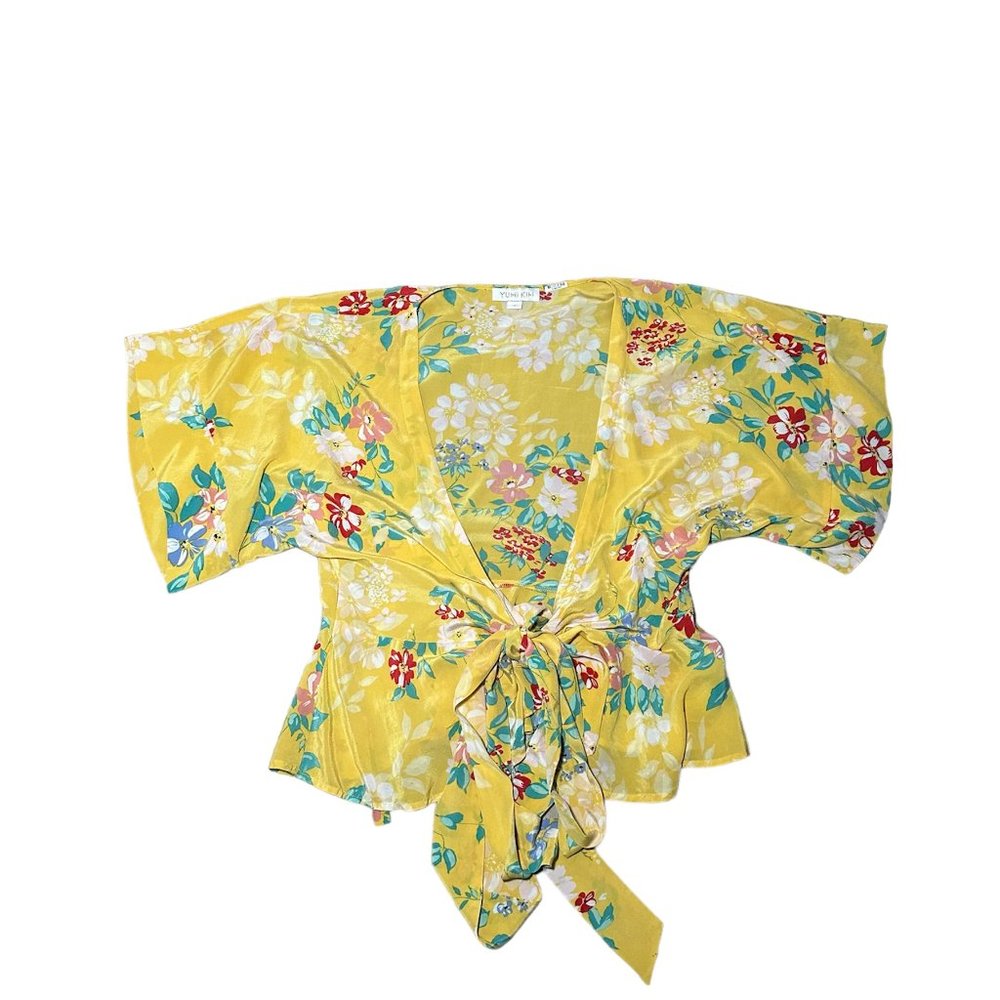 Anthropologie Yumi Kim Silk Yellow Top